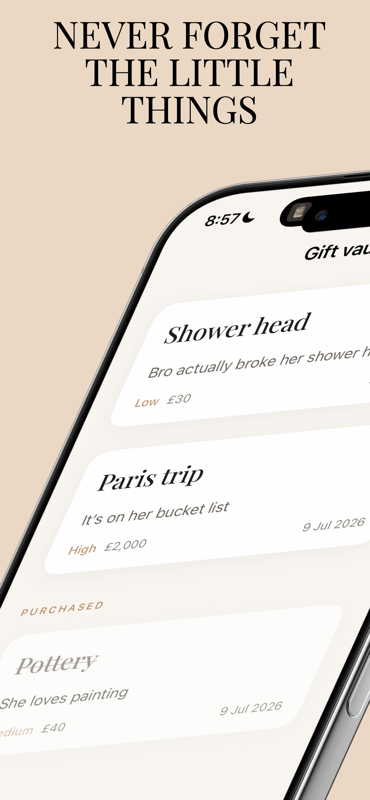 Relationship Tracker Pro screen for saving partner preferences